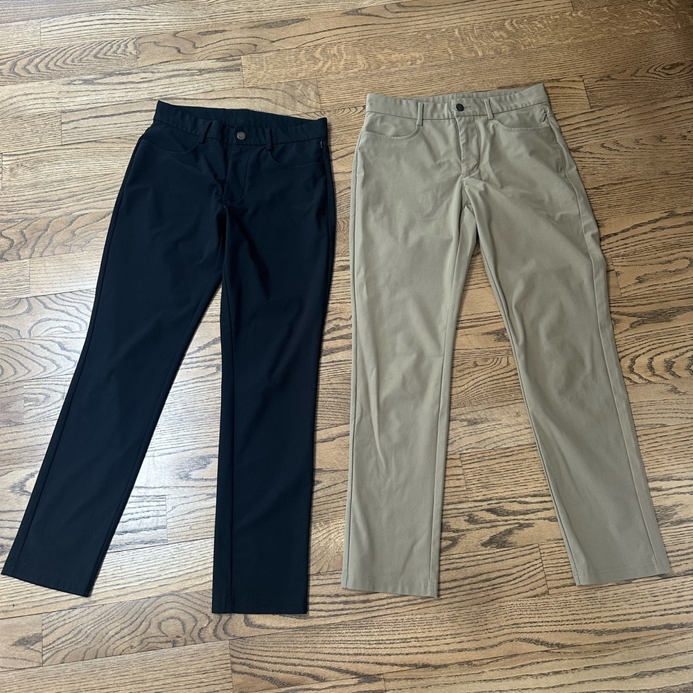 Old Navy Men's Slim Straight Pants in Black & Khaki